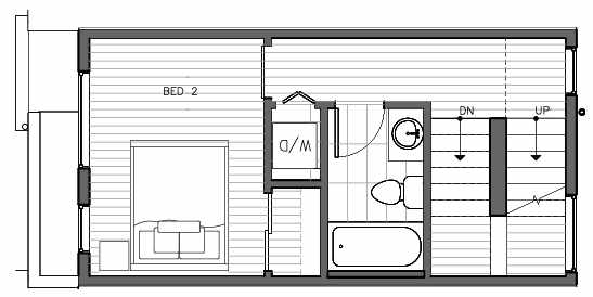 Second Floor Plan of 1417 E Harrison St, One of the Mika Townhomes in Capitol Hill by Isola Homes