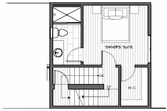 Third Floor Plan of 1421 E Harrison St, One of the Mika Townhomes in Capitol Hill by Isola Homes