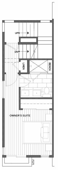 Third Floor Plan of 1425 E Howell St, One of the Aldrich 15 Townhomes in Capitol Hill by Isola Homes