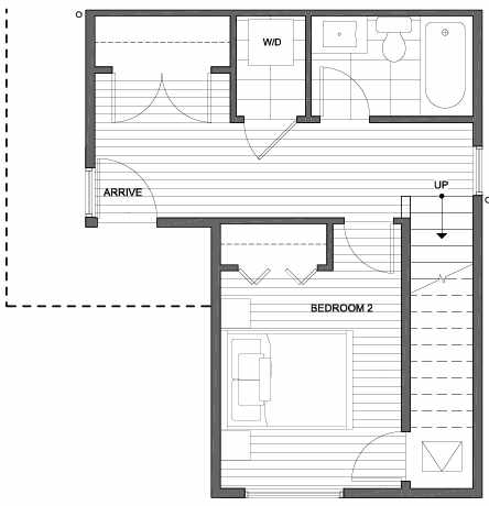 First Floor Plan of 143 22nd Ave E, One of the Zanda Townhomes in Capitol Hill by Isola Homes