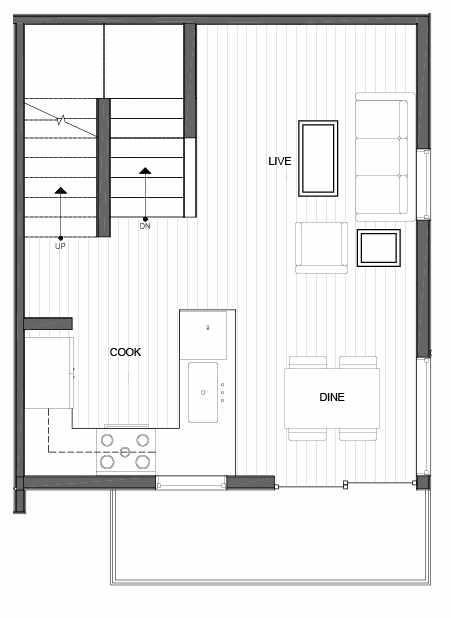 Second Floor Plan of 14335B Stone Ave N, One of the Maya Townhomes in Haller Lake