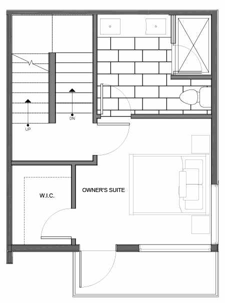 Third Floor Plan of 14335B Stone Ave N, One of the Maya Townhomes in Haller Lake