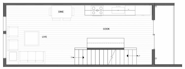 Second Floor Plan of 14335C Stone Ave N, One of the Maya Townhomes in Haller Lake