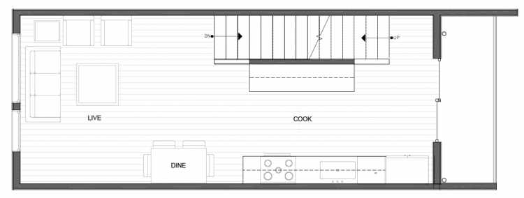 Second Floor Plan of 14335D Stone Ave N, One of the Maya Townhomes in Haller Lake