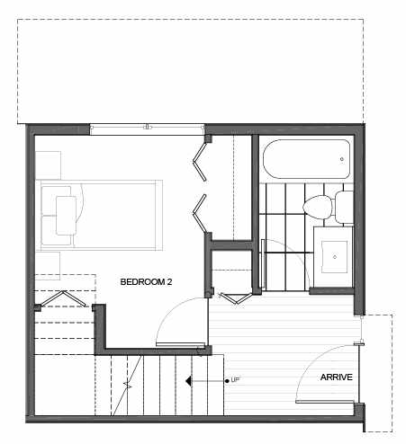 First Floor Plan of 14335E Stone Ave N, One of the Maya Townhomes in Haller Lake