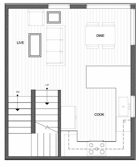 Second Floor Plan of 14335E Stone Ave N, One of the Maya Townhomes in Haller Lake