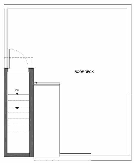 Roof Deck Floor Plan of 14335E Stone Ave N, One of the Maya Townhomes in Haller Lake