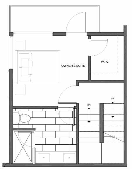 Third Floor Plan of 14335F Stone Ave N, One of the Maya Townhomes in Haller Lake