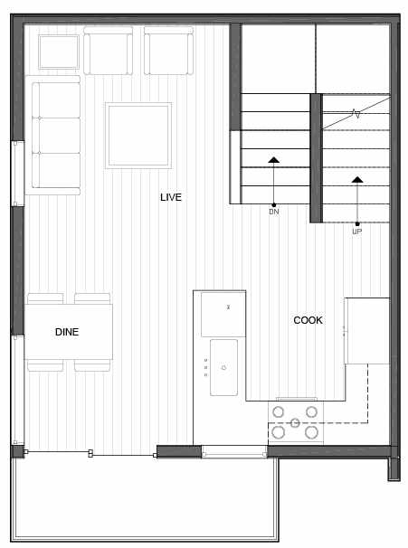 Second Floor Plan of 14339A Stone Ave N, One of the Maya Townhomes in Haller Lake