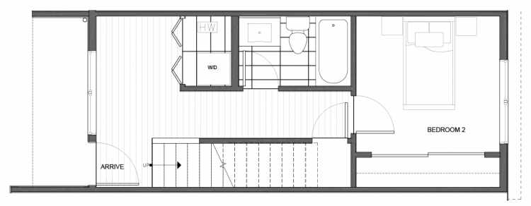 First Floor Plan of 14339C Stone Ave N, One of the Maya Townhomes in Haller Lake