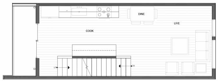 Second Floor Plan of 14339C Stone Ave N, One of the Maya Townhomes in Haller Lake