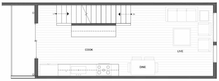 Second Floor Plan of 14339D Stone Ave N, One of the Maya Townhomes in Haller Lake