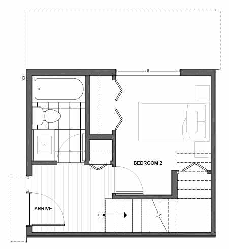 First Floor Plan of 14339E Stone Ave N, One of the Maya Townhomes in Haller Lake