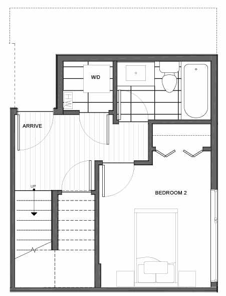 First Floor Plan of 14339F Stone Ave N, One of the Maya Townhomes in Haller Lake