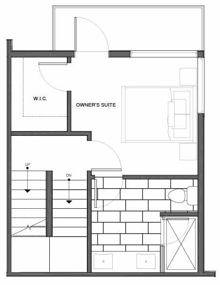 Third Floor Plan of 14339F Stone Ave N, One of the Maya Townhomes in Haller Lake