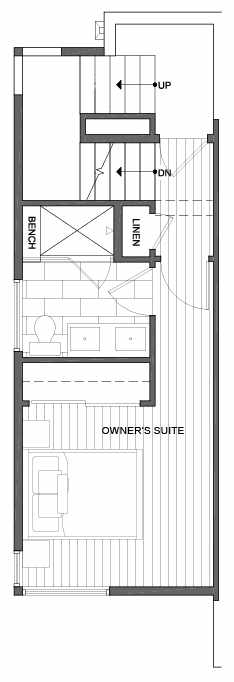 Third Floor Plan of 1435 E Howell St, One of the Aldrich 15 Townhomes in Capitol Hill by Isola Homes