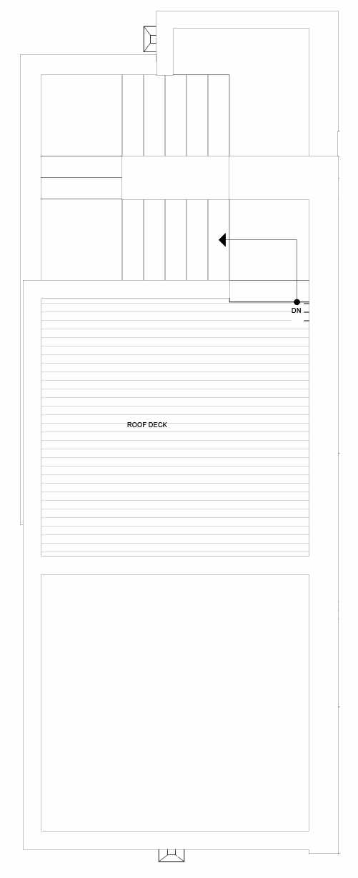 Roof Deck Floor Plan of 1435 E Howell St, One of the Aldrich 15 Townhomes in Capitol Hill by Isola Homes