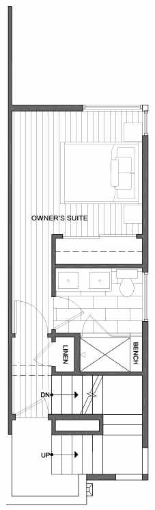 Third Floor Plan of 1437 E Howell St, One of the Aldrich 15 Townhomes in Capitol Hill by Isola Homes