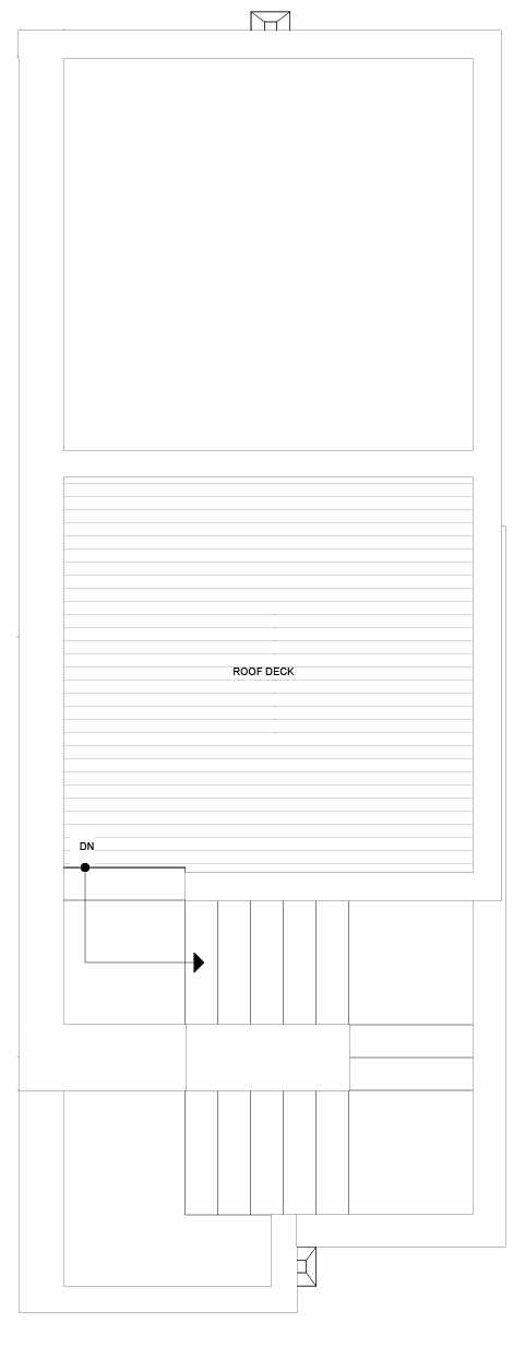 Roof Deck Plan of 1437 E Howell St, One of the Aldrich 15 Townhomes in Capitol Hill by Isola Homes