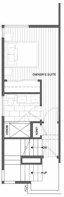 Third Floor Plan of 1445 E Howell St, One of the Aldrich 15 Townhomes in Capitol Hill by Isola Homes