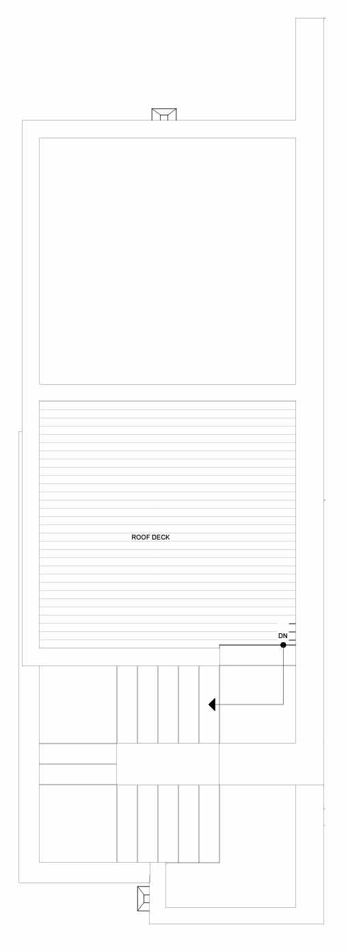 Roof Deck Plan of 1445 E Howell St, One of the Aldrich 15 Townhomes in Capitol Hill by Isola Homes