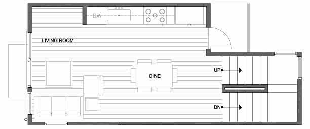 Second Floor Plan of 145 22nd Ave E, One of the Zanda Townhomes in Capitol Hill by Isola Homes