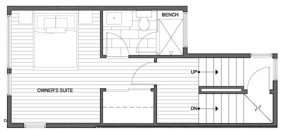 Third Floor Plan of 145 22nd Ave E, One of the Zanda Townhomes in Capitol Hill by Isola Homes