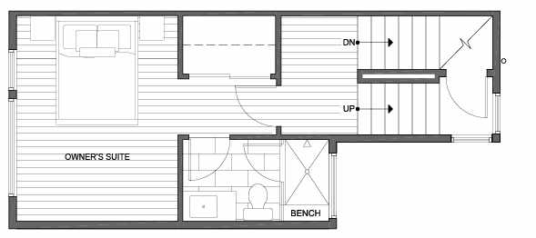 Third Floor Plan of 147 22nd Ave E, One of the Zanda Townhomes in Capitol Hill by Isola Homes
