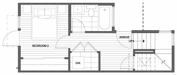 First Floor Plan of 149 22nd Ave E, One of the Zanda Townhomes in Capitol Hill by Isola Homes