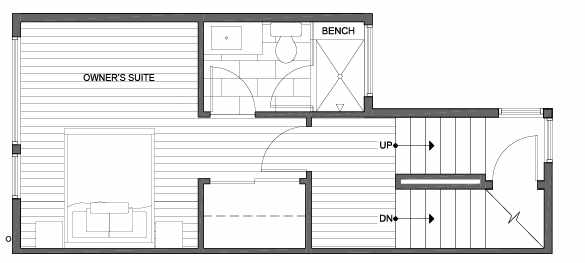 Third Floor Plan of 149 22nd Ave E, One of the Zanda Townhomes in Capitol Hill by Isola Homes