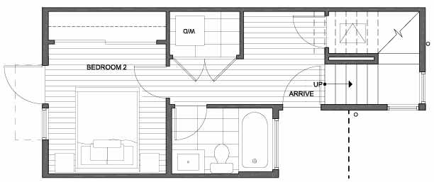 First Floor Plan of 151 22nd Ave E, One of the Zanda Townhomes in Capitol Hill by Isola Homes