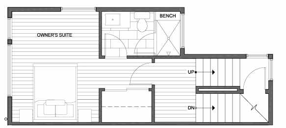 Third Floor Plan of 153 22nd Ave E, One of the Zanda Townhomes in Capitol Hill by Isola Homes