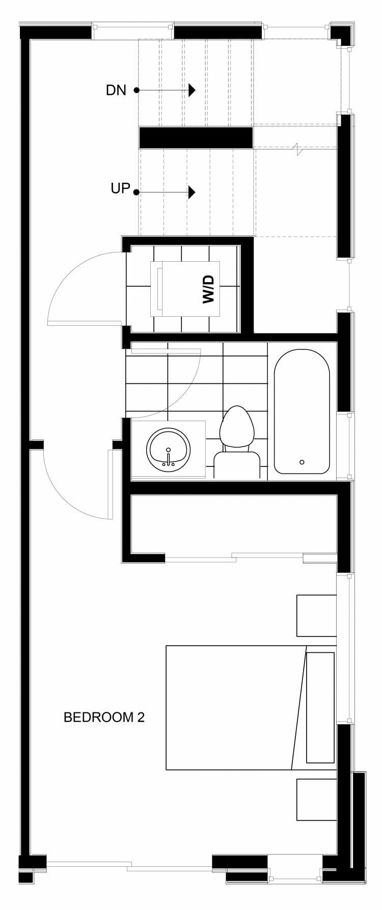 Third Floor Plan of 1538 15th Ave E, One of the Grandview Townhomes in Capitol Hill