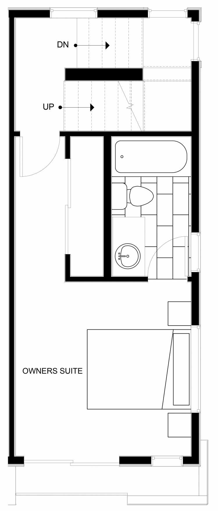 Fourth Floor Plan of 1538 15th Ave E, One of the Larrabee Townhomes in Capitol Hill