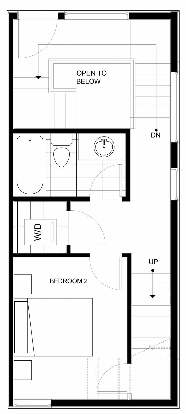 Second Floor Plan of 1539 Grandview Pl E, One of the Grandview Townhomes in Capitol Hill