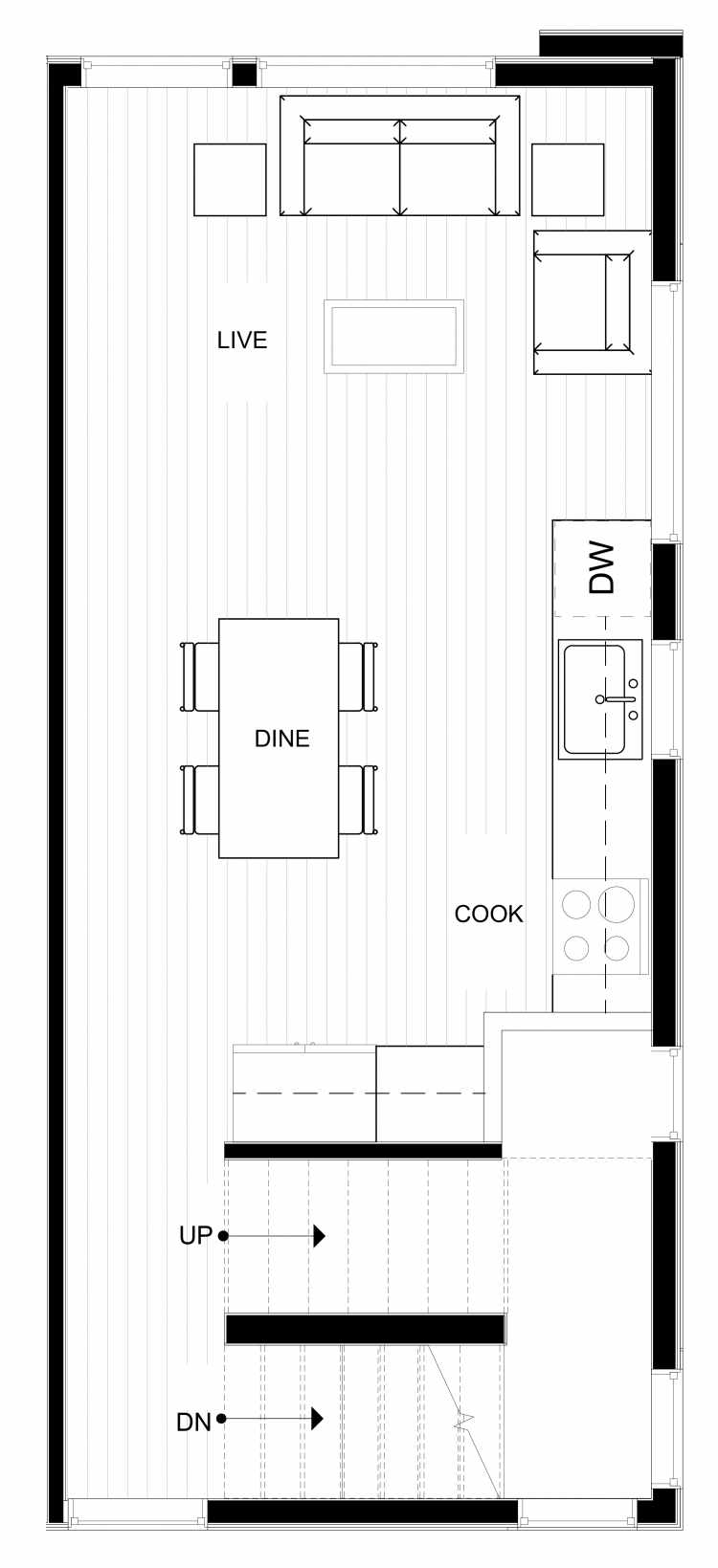 Third Floor Plan of 1539 Grandview Pl E, One of the Grandview Townhomes in Capitol Hill