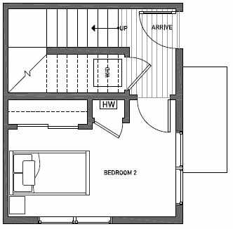 First Floor Plan of 1539C 14th Ave S, Hawk's Nest Townhomes, Located in North Beacon Hill