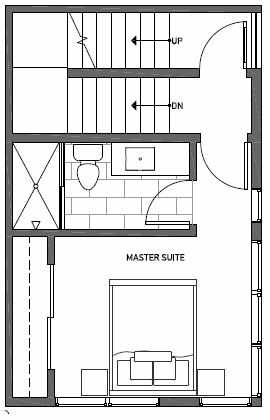 Third Floor Plan of 1539C 14th Ave S, Hawk's Nest Townhomes, Located in North Beacon Hill