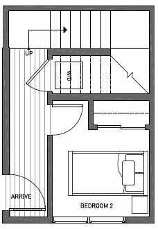 First Floor Plan of 1539B 14th Ave S, Hawk's Nest Townhomes, Located in North Beacon Hill