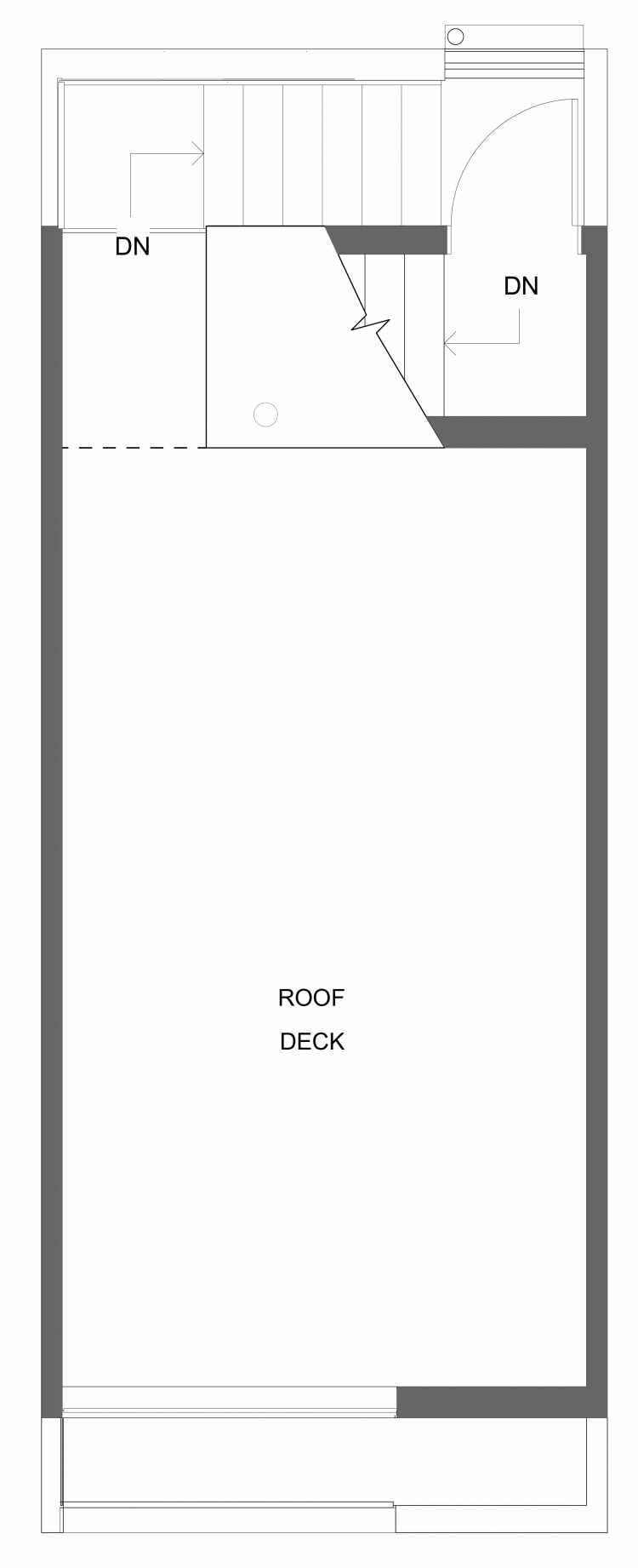 Roof Deck Floor Plan of 1542 15th Ave E, One of the Grandview Townhomes in Capitol Hill