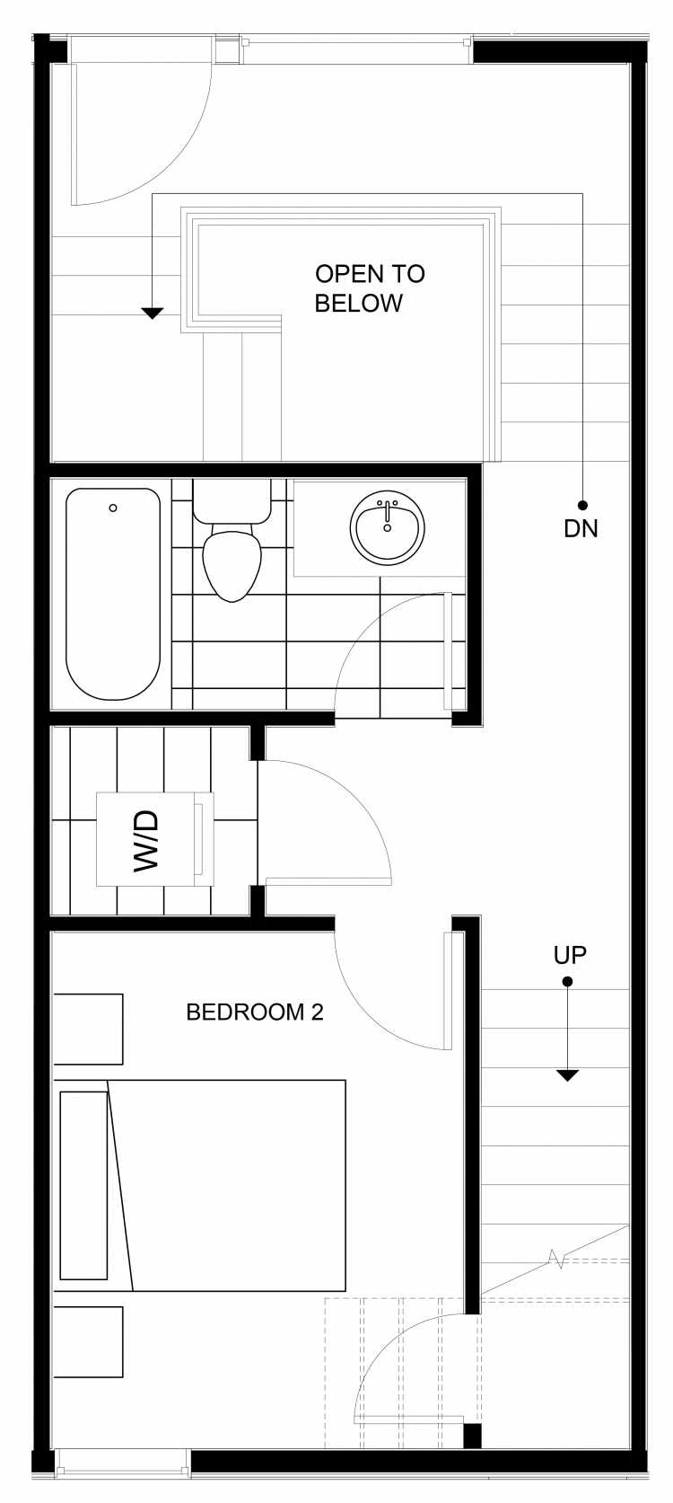 Second Floor Plan of 1541 Grandview Pl E, One of the Larrabee Townhomes in Capitol Hill