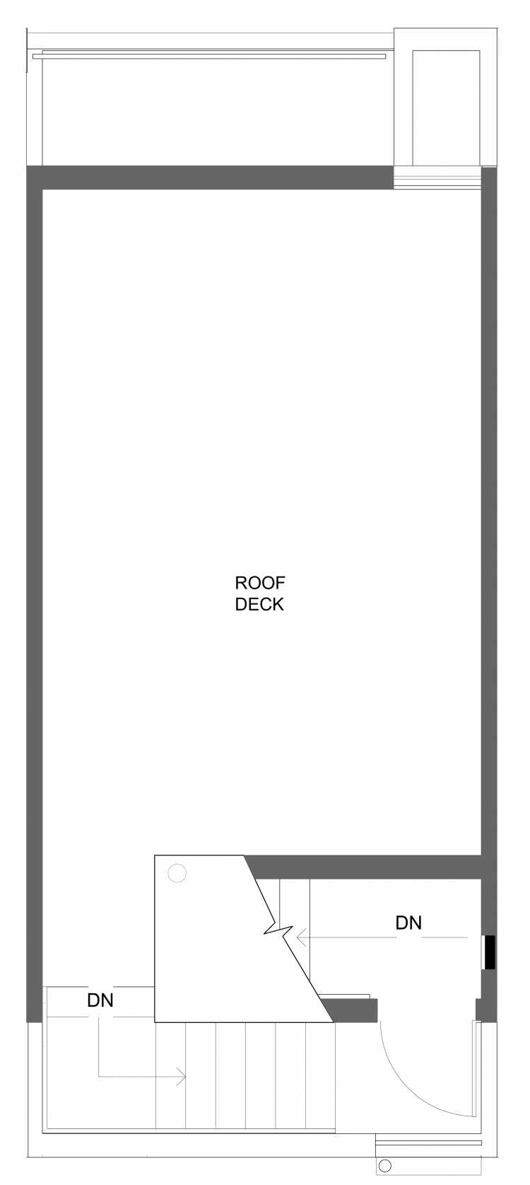 Roof Deck Floor Plan of 1541 Grandview Pl E, One of the Grandview Townhomes in Capitol Hill