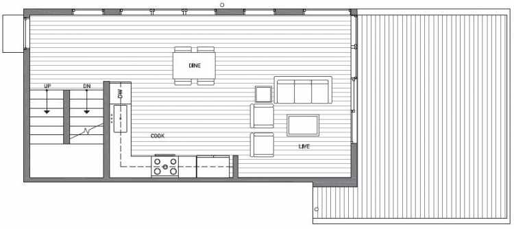 Second Floor Plan of 1541A 14th Ave S, Hawk's Nest Townhomes, Located in North Beacon Hill