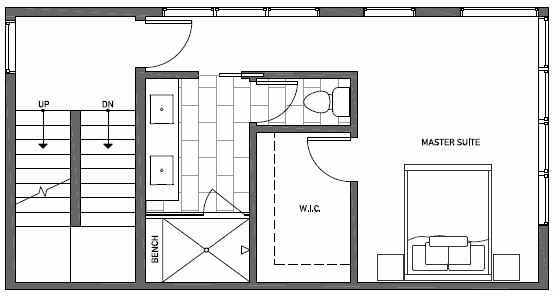 Third Floor Plan of 1541A 14th Ave S, Hawk's Nest Townhomes, Located in North Beacon Hill