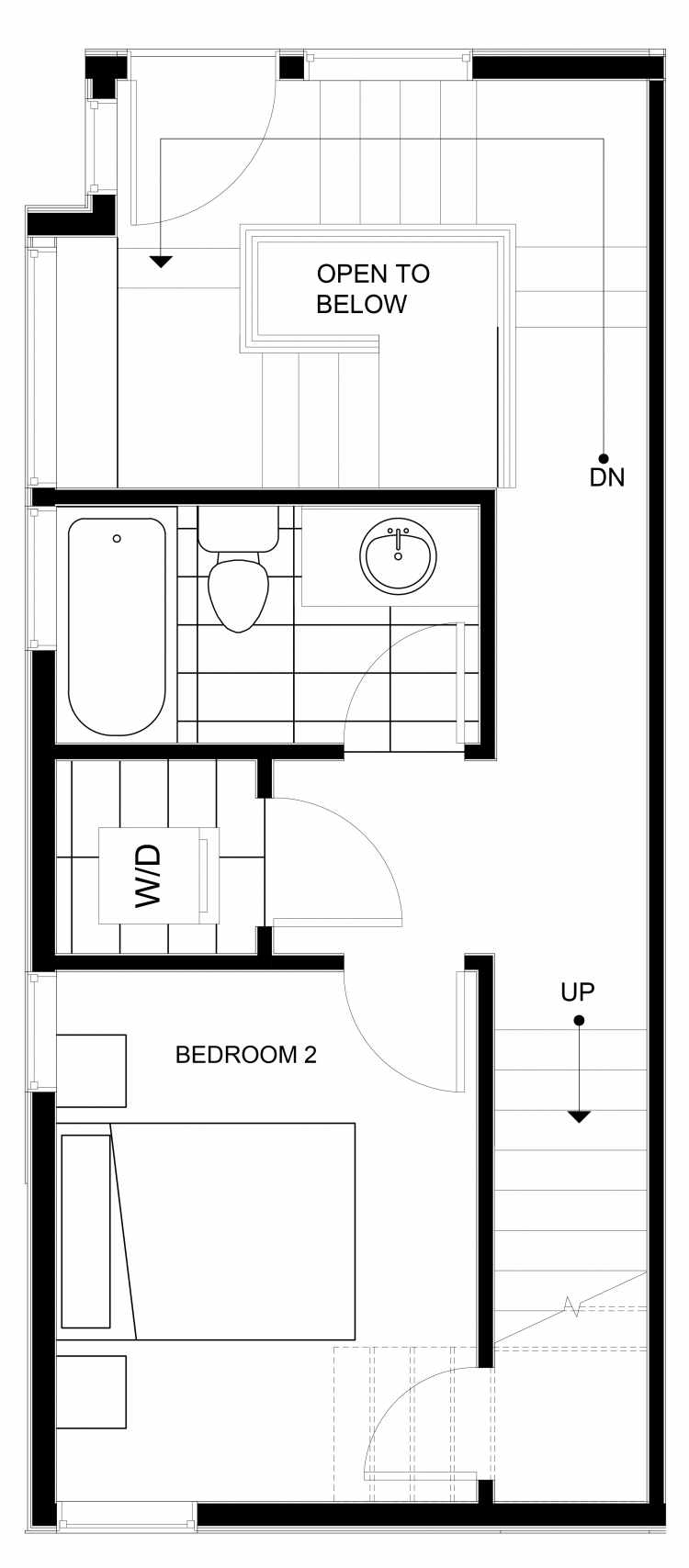 Second Floor Plan of 1543 Grandview Pl E, One of the Grandview Townhomes in Capitol Hill