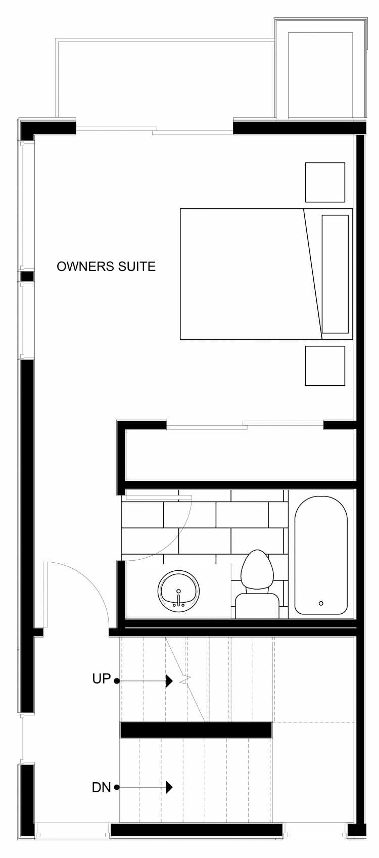 Fourth Floor Plan of 1543 Grandview Pl E, One of the Larrabee Townhomes in Capitol Hill