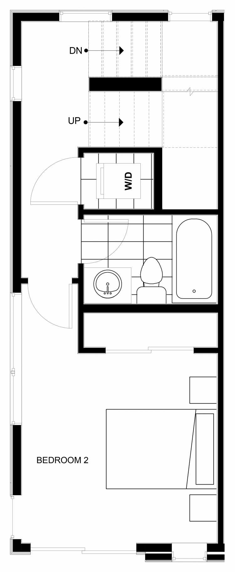 Third Floor Plan of 1544 15th Ave E, One of the Larrabee Townhomes in Capitol Hill
