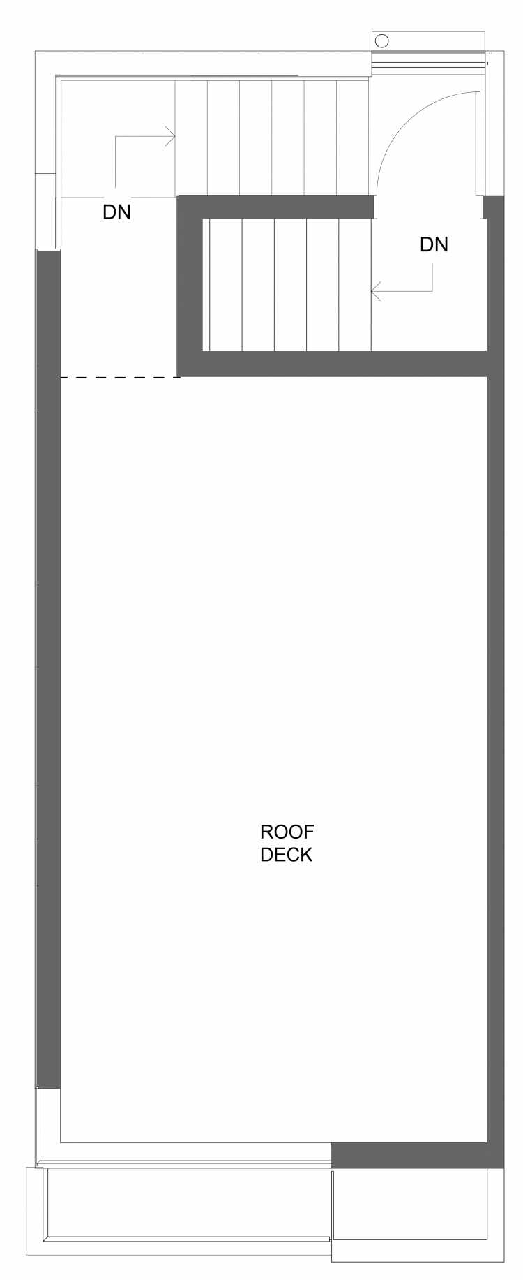 Roof Deck Floor Plan of 1544 15th Ave E, One of the Grandview Townhomes in Capitol Hill