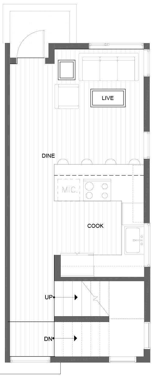 Second Floor Plan of 1600 NW 85th St, One of the Alina Townhomes in Crown Hill