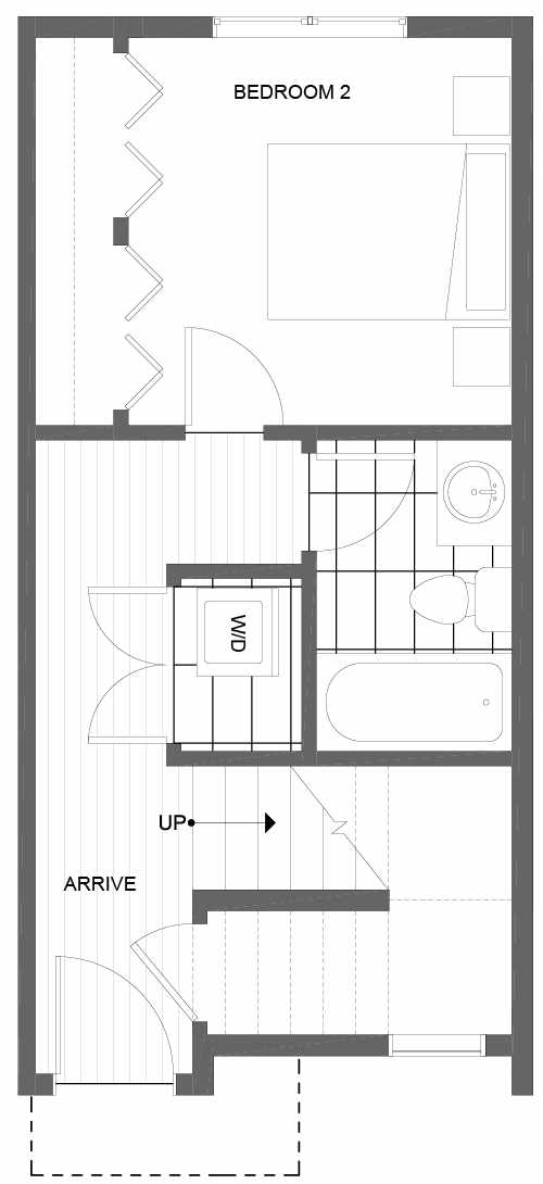 First Floor Plan of 1602 NW 85th St, One of the Alina Townhomes in Crown Hill